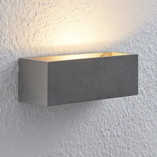 Lindby Selma LED betoninis sieninis šviestuvas, kvadratinis
