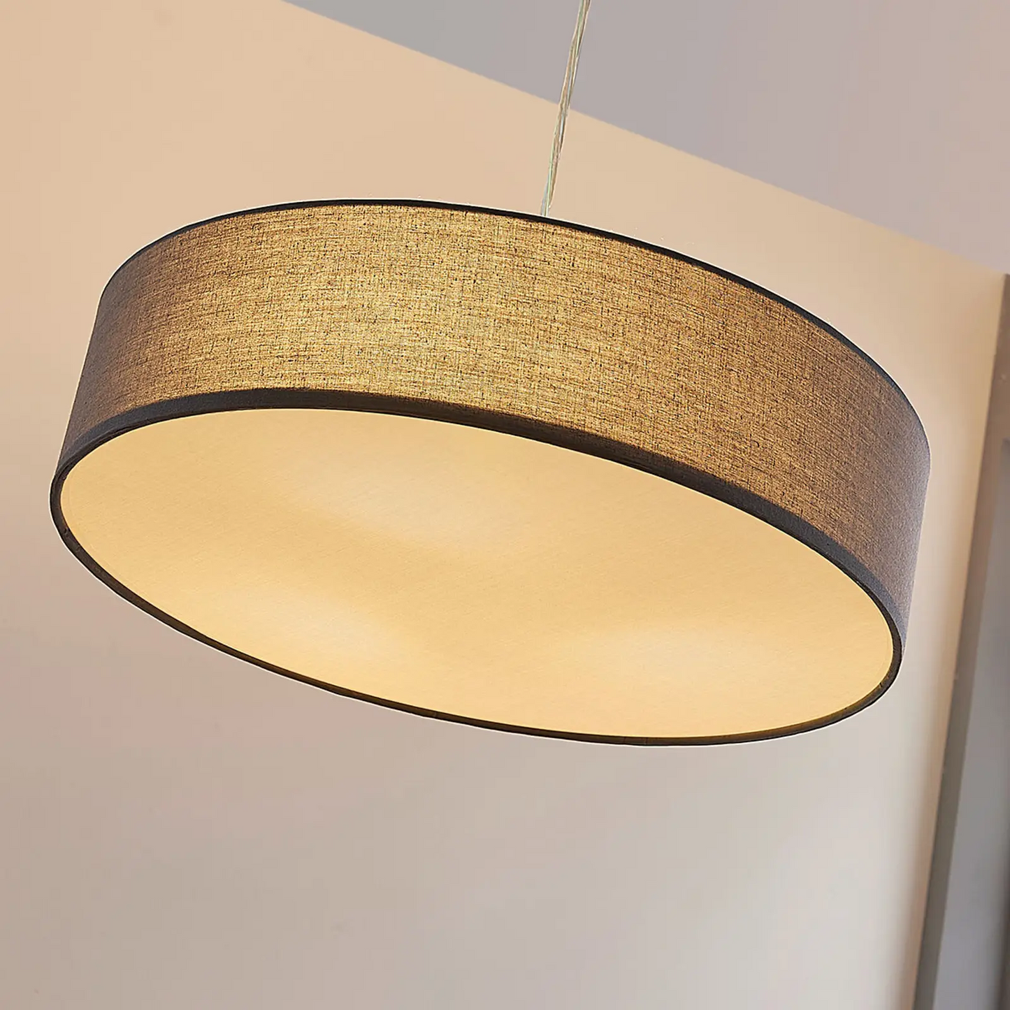 Sebatin pakabinamas šviestuvas su E27 LED, 50 cm, pilkas