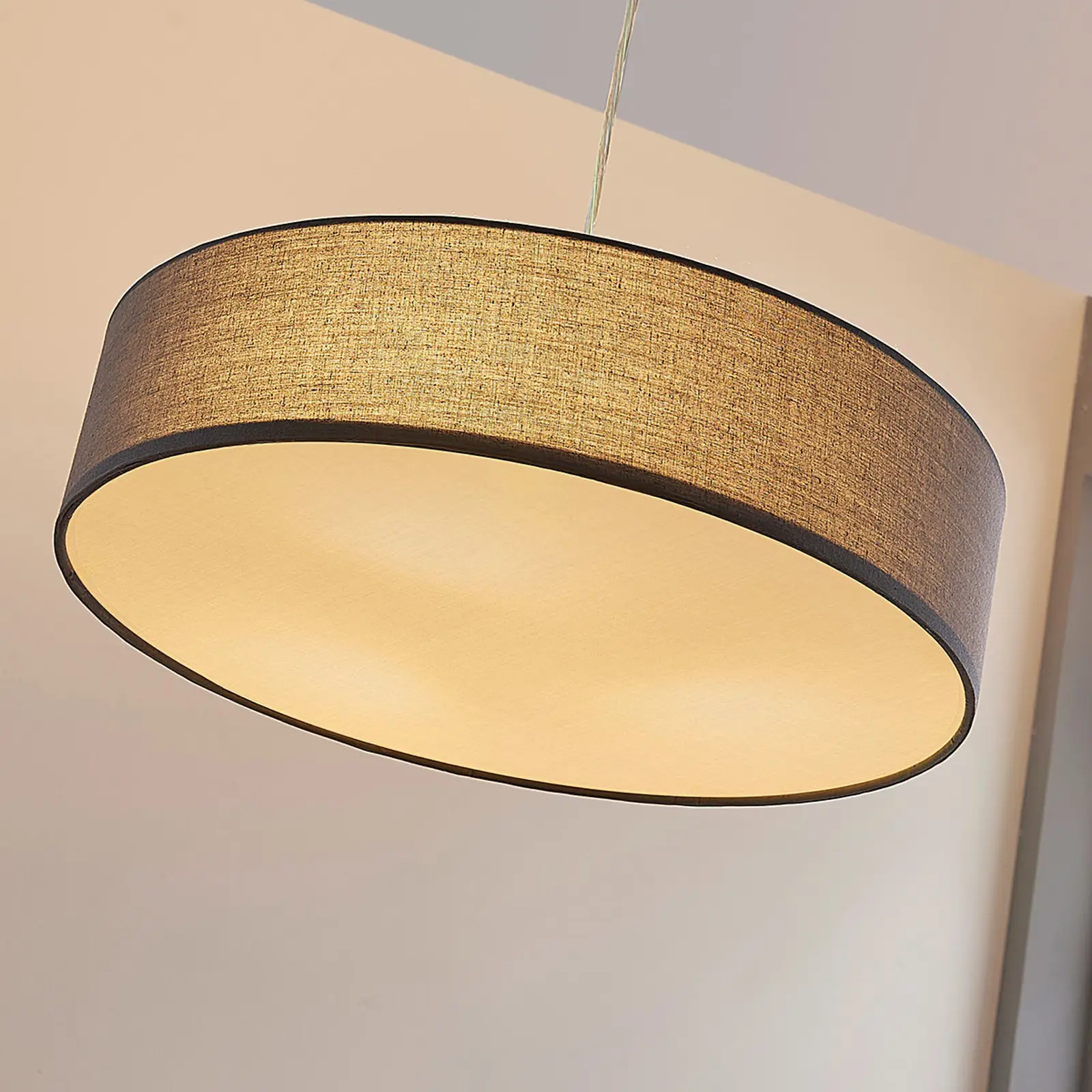 Sebatin pakabinamas šviestuvas su E27 LED, 50 cm, pilkas