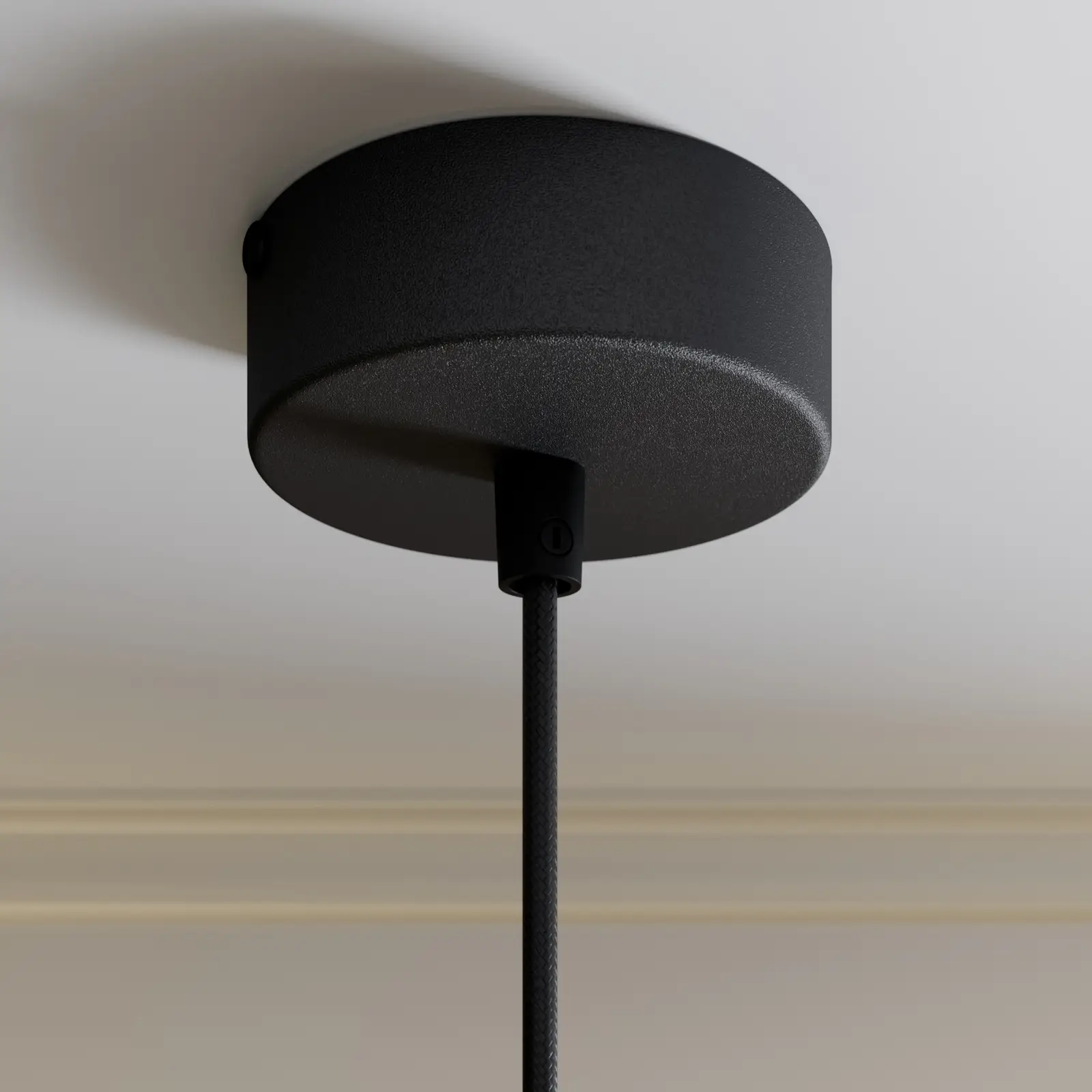 Rif metalinis pakabinamas šviestuvas, juodas, Ø 15 cm