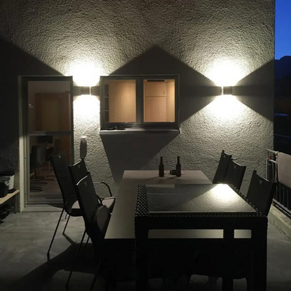 Betoninės pilkos spalvos Riak LED lauko sieninis šviestuvas