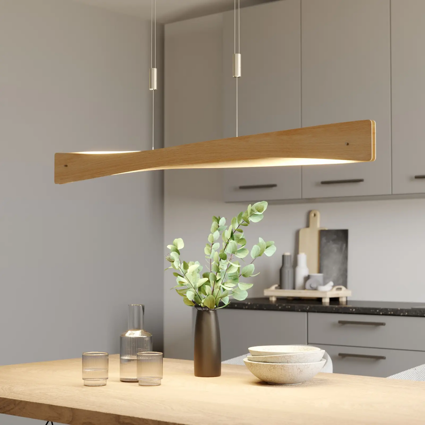 Rothfels Lian LED pakabinamas šviestuvas, ąžuolo mediena