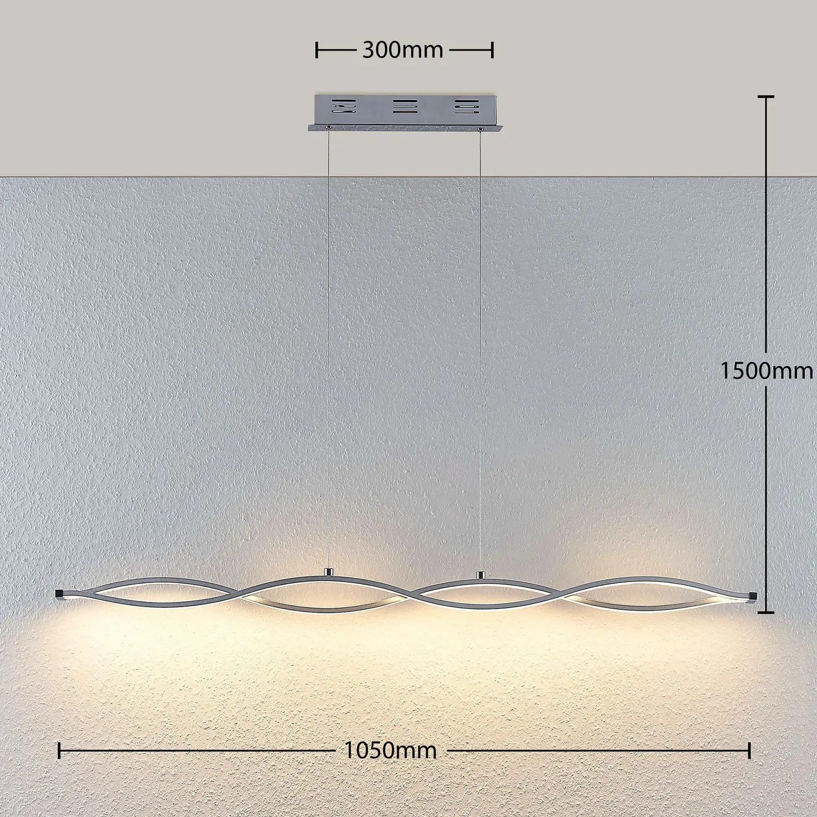 Roan LED linijinis pakabinamas šviestuvas, banguotas