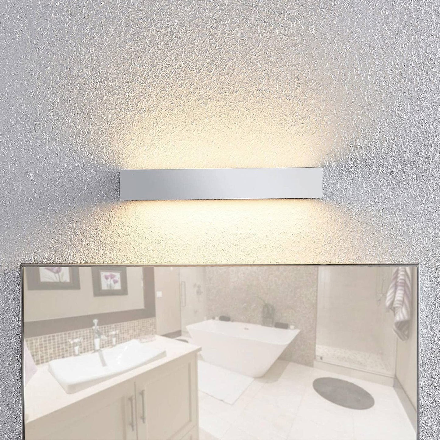 Lindby Layan LED sieninis vonios šviestuvas, chromas, 30 cm