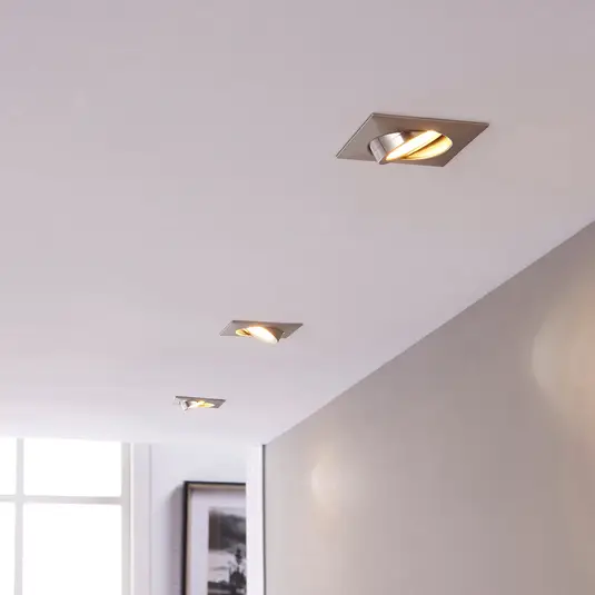 LED įleidžiamas prožektorius Andrej, kvadratinis, nikelis, 3 vnt