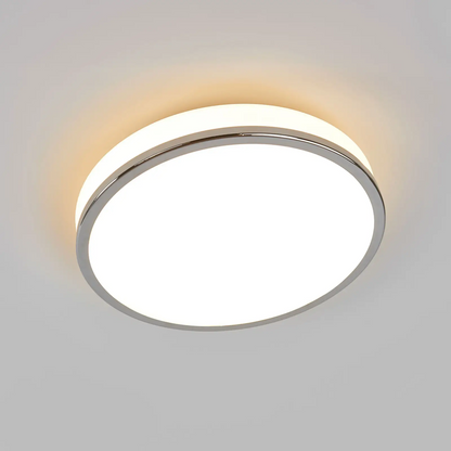 Apvalus LED lubinis šviestuvas Lyss su chromuotu apvadu, IP44