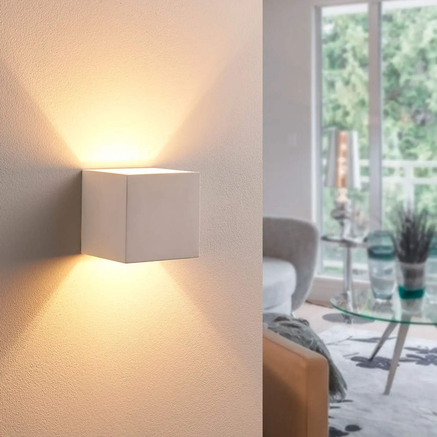 Kay LED gipso šviestuvas, šviečiantis aukštyn ir žemyn