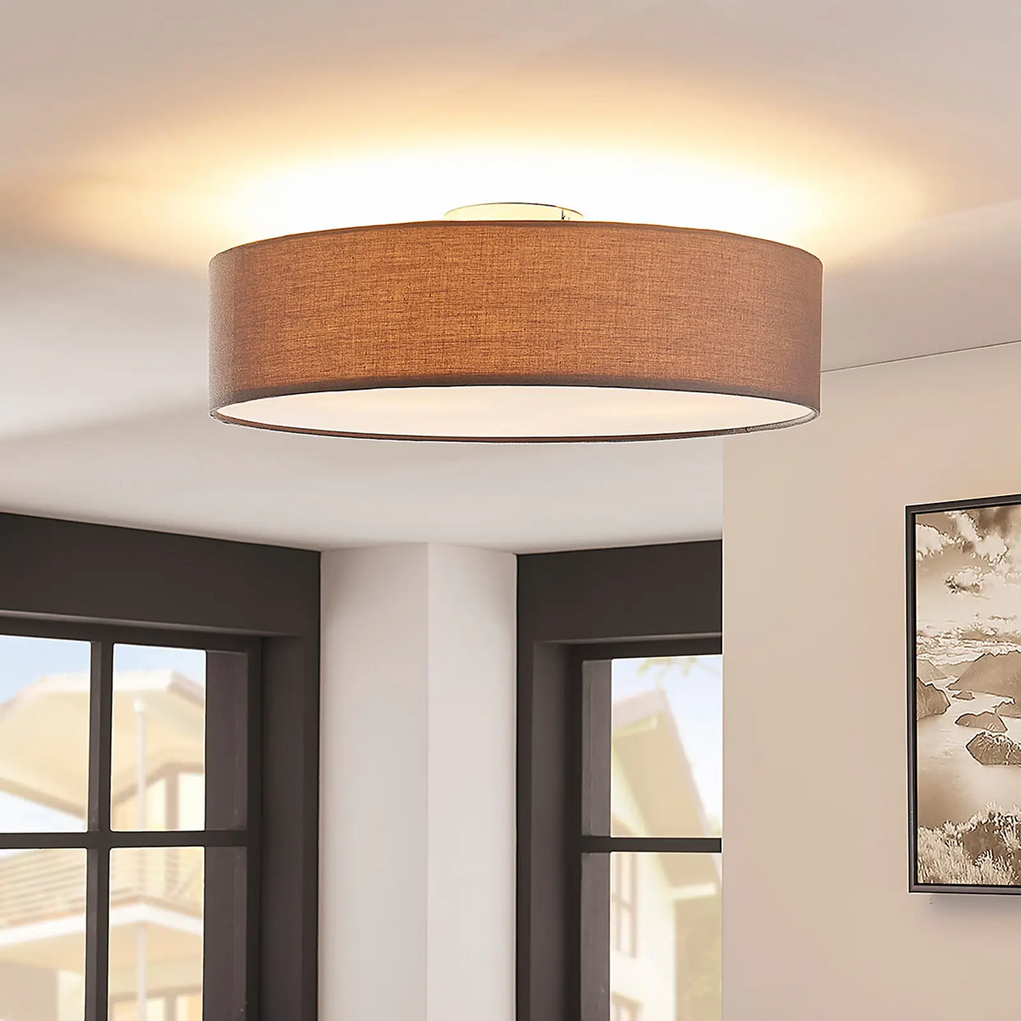 Lubinis šviestuvas Sebatin su E27 LED, 50 cm, pilkas