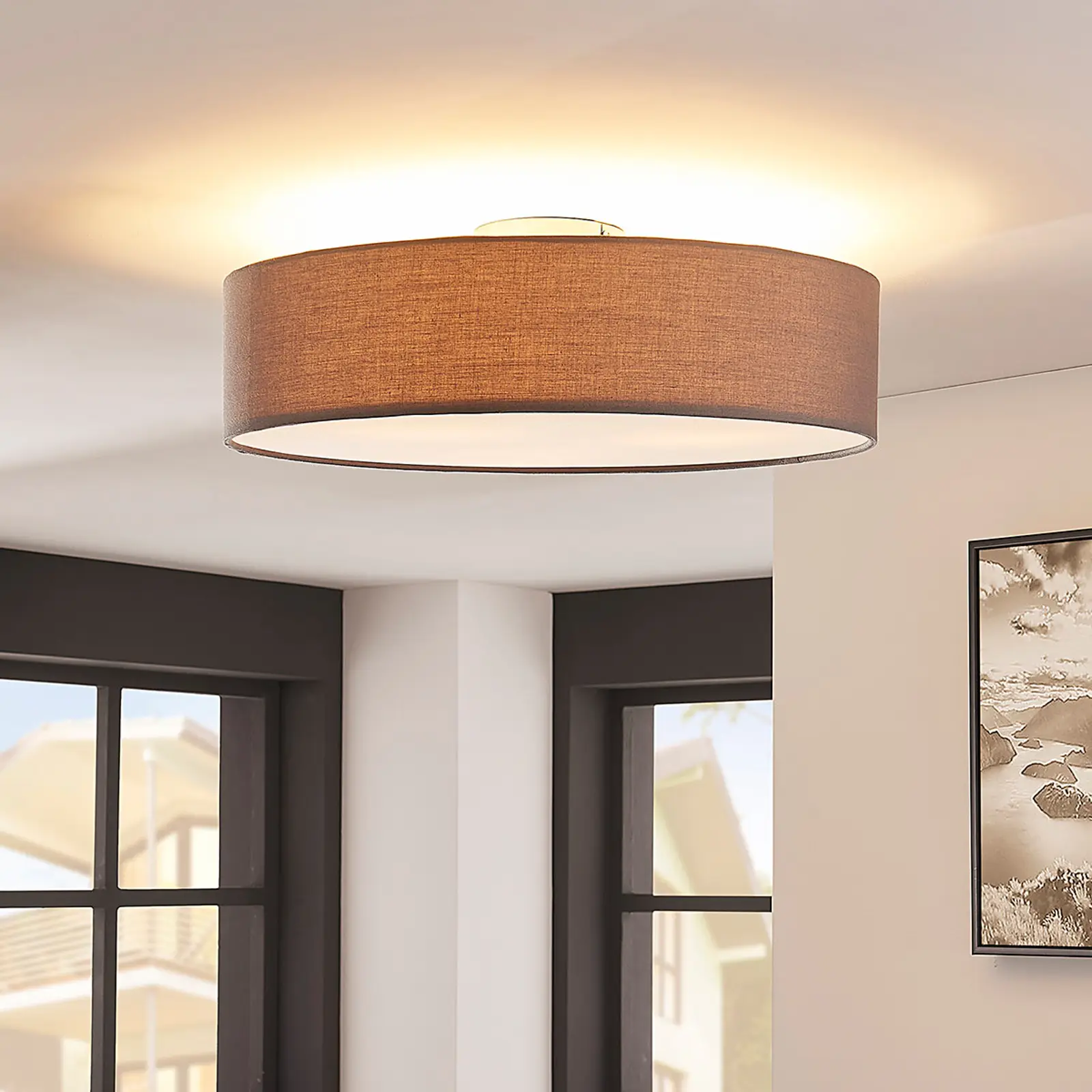 Lubinis šviestuvas Sebatin su E27 LED, 50 cm, pilkas