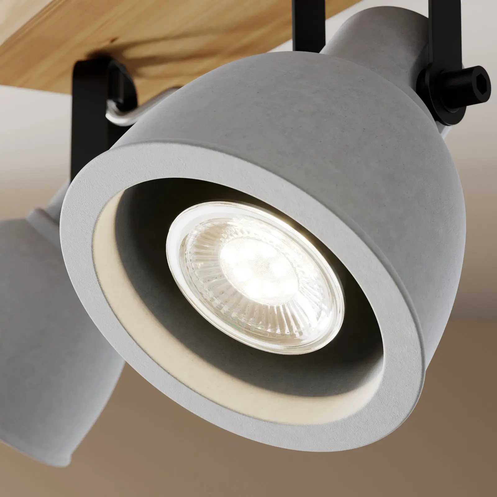 Lindby Mitis LED lubinis šviestuvas, pušies medienos, 2 lempučių.