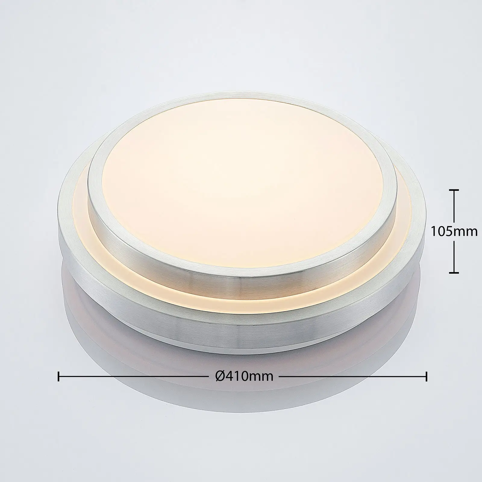 Lindby Naima LED aliuminio lubinis šviestuvas, apvalus, 41 cm
