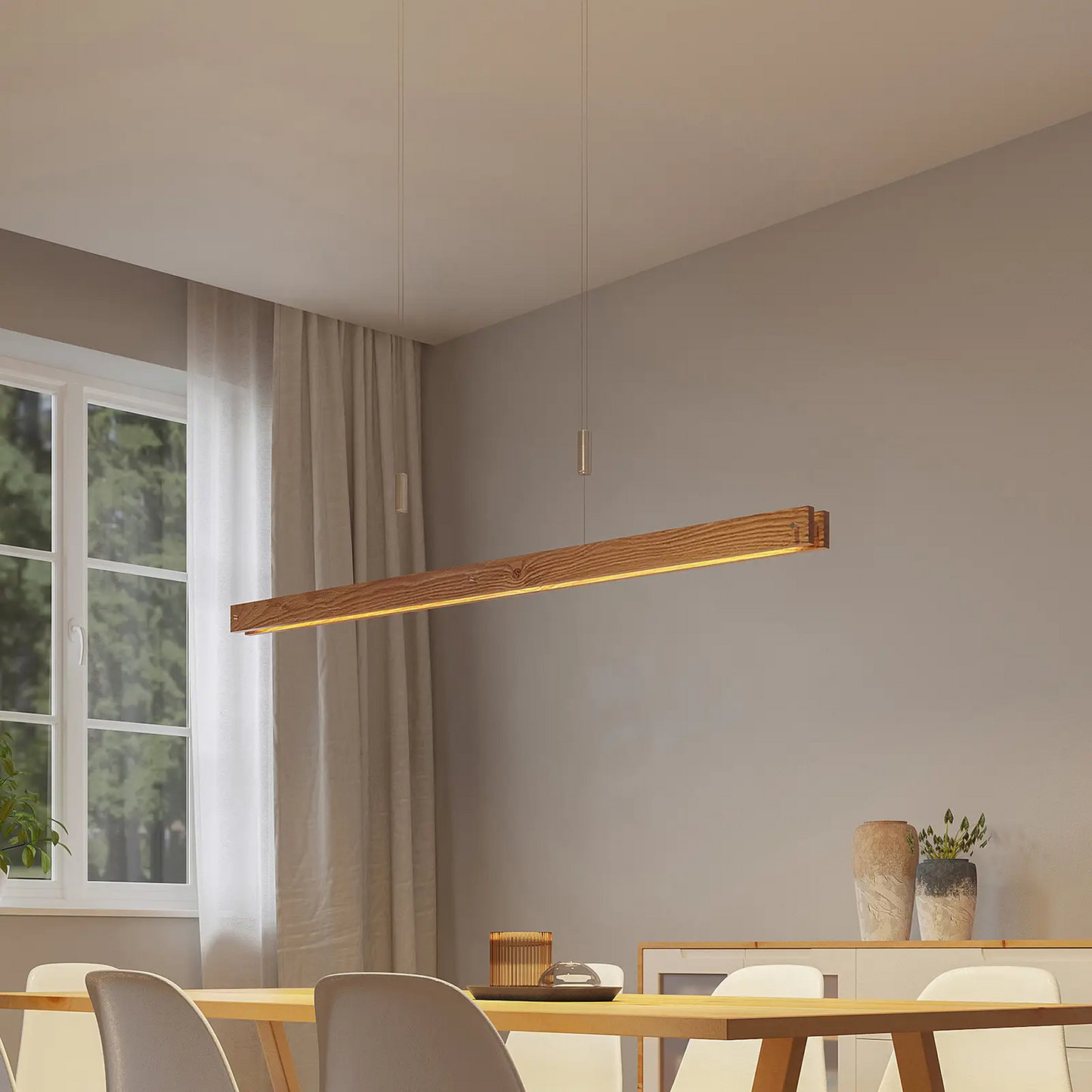 Lindby Alimara LED medinis pakabinamas šviestuvas, 138 cm