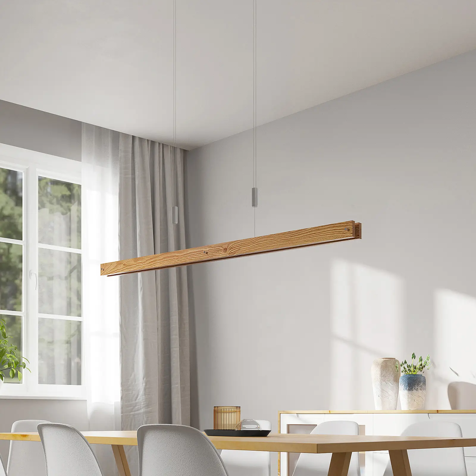 Lindby Alimara LED medinis pakabinamas šviestuvas, 138 cm