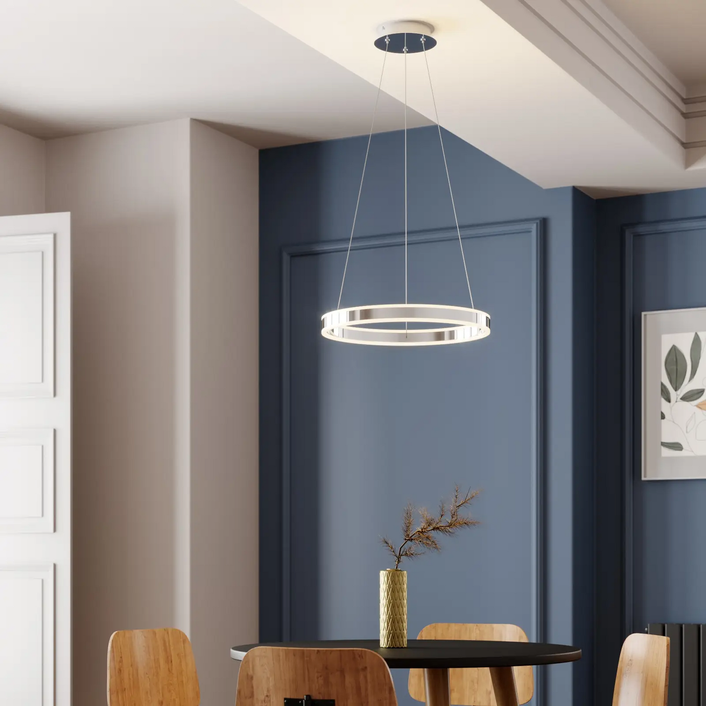 Lyani LED pakabinamas šviestuvas chromo, reguliuojamas, 50 cm