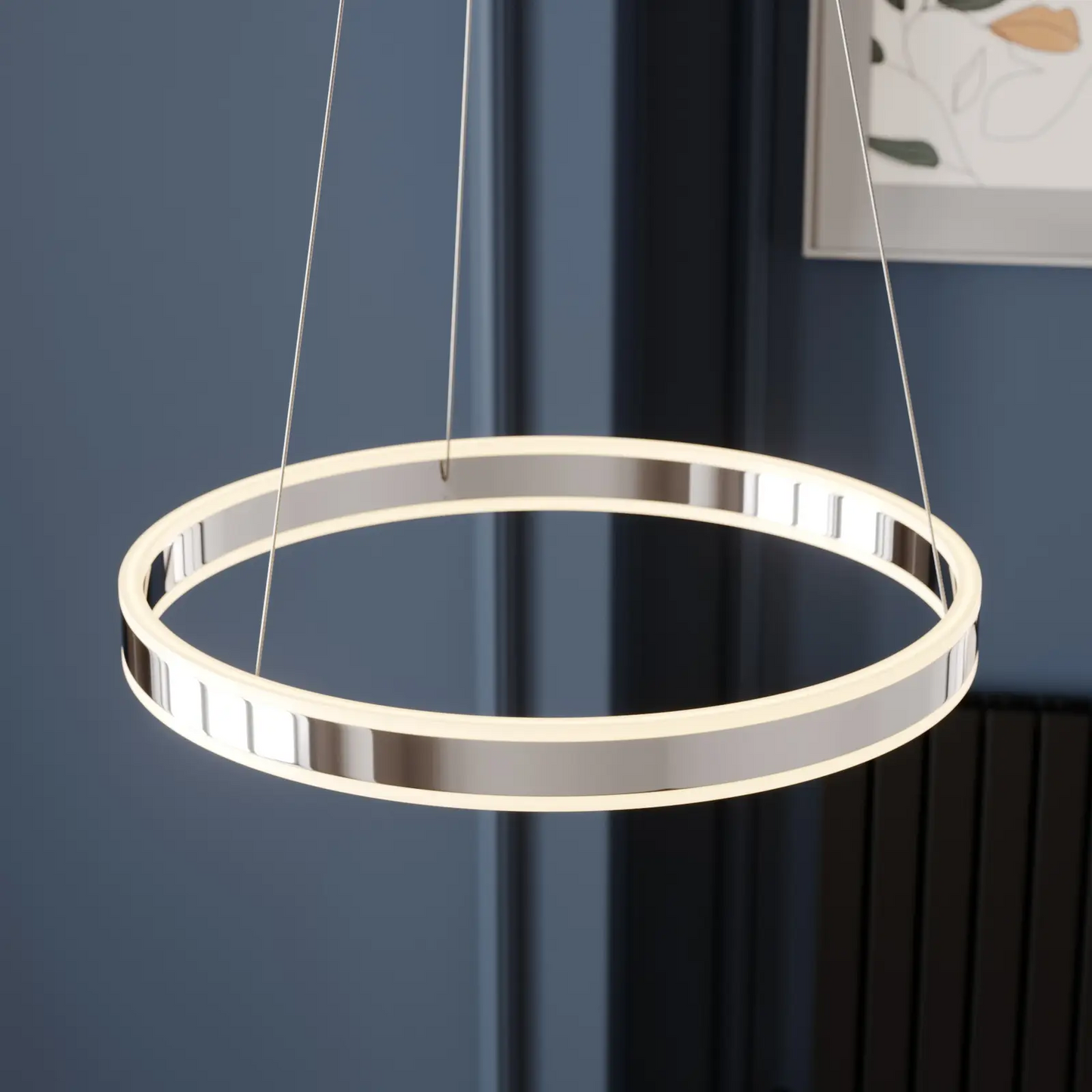 Lyani LED pakabinamas šviestuvas chromo, reguliuojamas, 50 cm