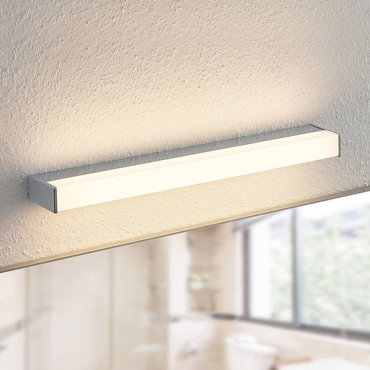 Archchio Djamal LED sieninis šviestuvas, IP44, chromas, 53 cm