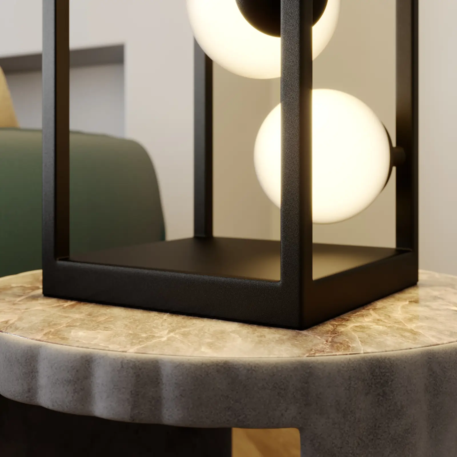 Lindby Utopia LED stalinis šviestuvas su stiklinėmis sferomis