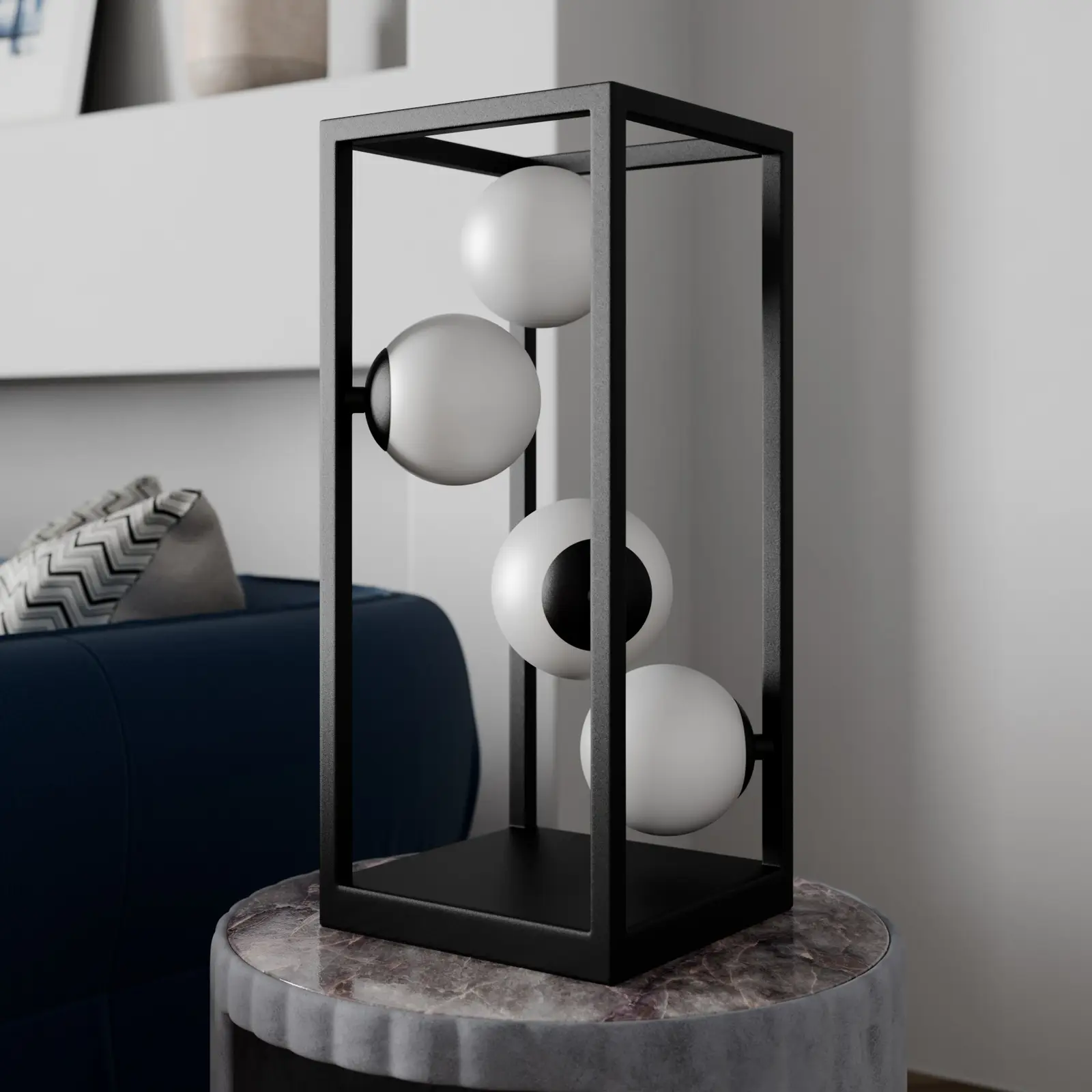 Lindby Utopia LED stalinis šviestuvas su stiklinėmis sferomis