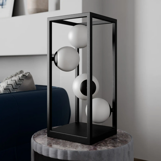 Lindby Utopia LED stalinis šviestuvas su stiklinėmis sferomis