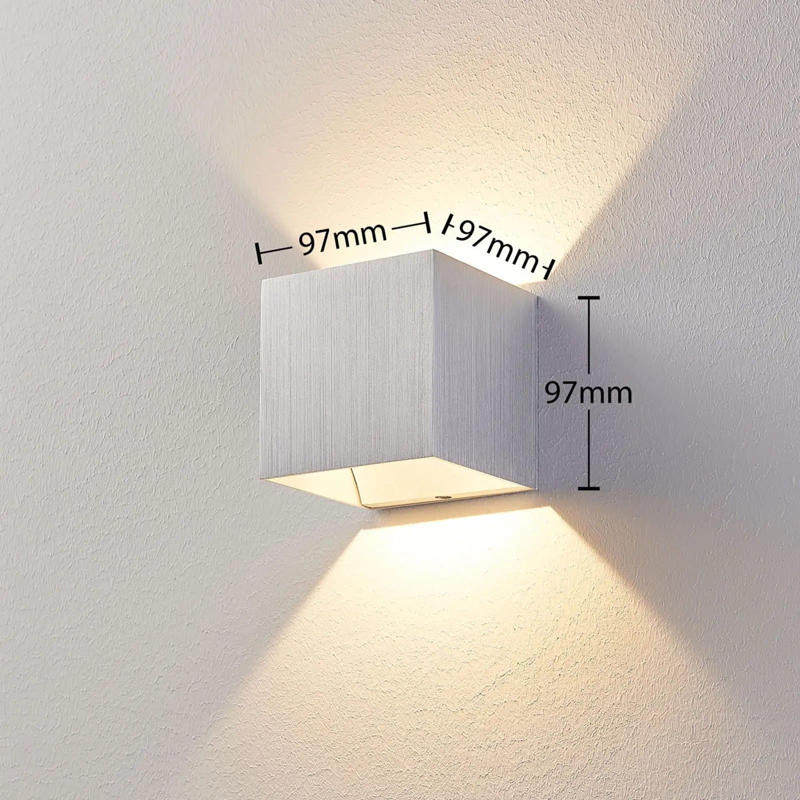 Aliumininis LED sieninis šviestuvas Esma, kampinis