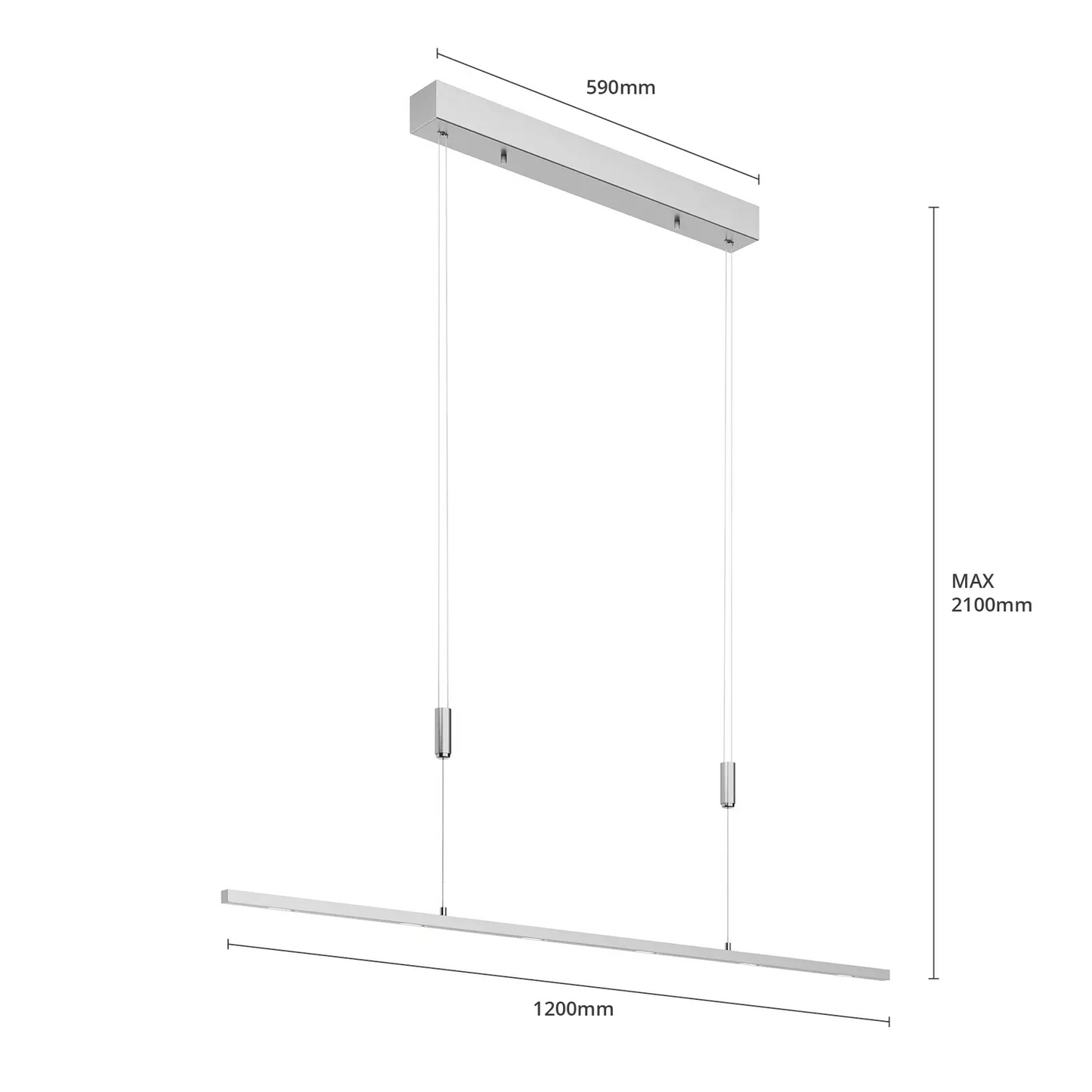 Arnik LED pakabinamas valgomojo šviestuvas, reguliuojamas, 120 cm