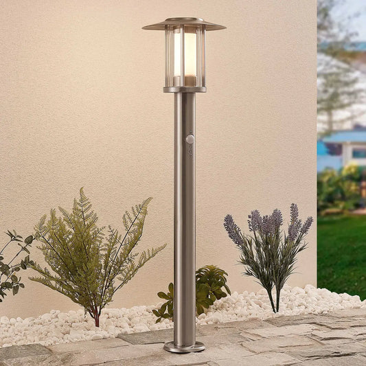 LED šviestuvas Gregory, nerūdijantis plienas, su jutikliu