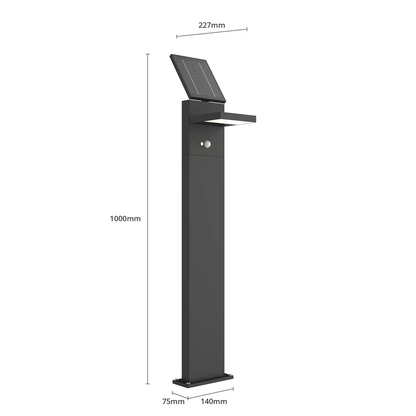 Saulės LED kelio šviestuvas Silvan su jutikliu, 100 cm