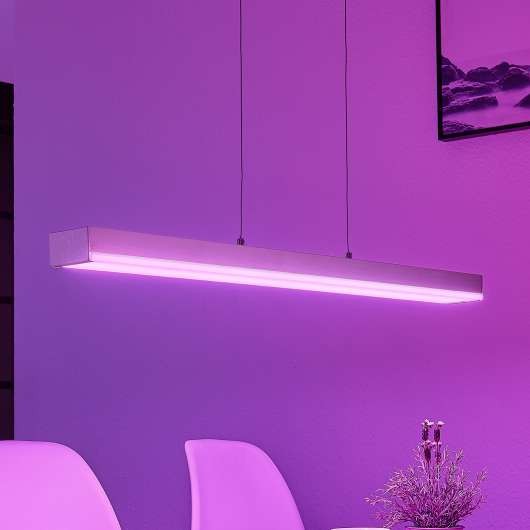 LED pakabinamas šviestuvas Keyan, WiZ, kvadratinis, pailgas, nikelio