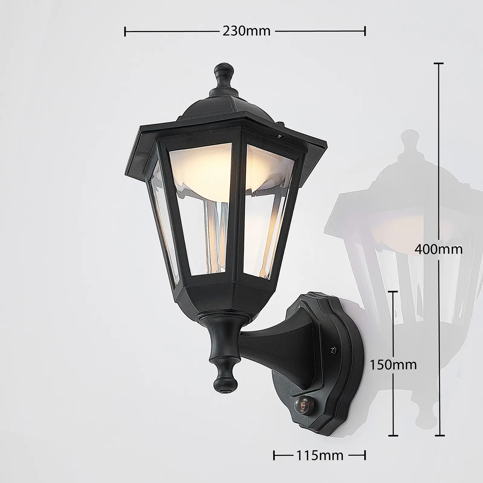 LED lauko sieninis žibintas Iavo su jutikliu