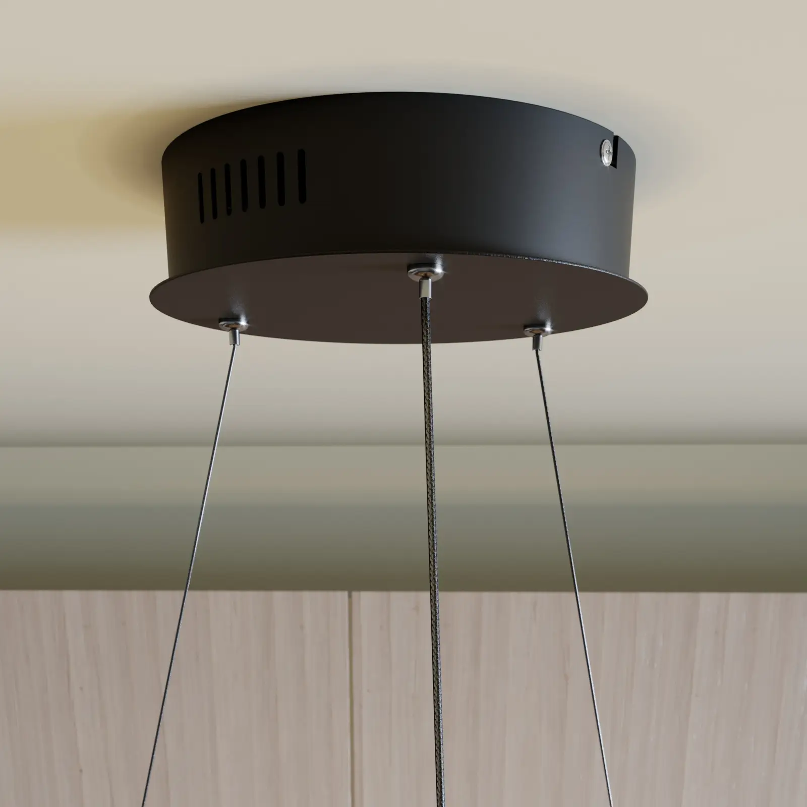 Lindby Lucy LED pakabinamas šviestuvas, 70cm, matinė juoda