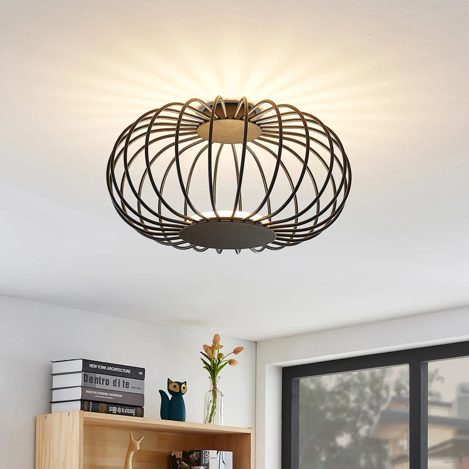 Lucande Lusine LED lubinis šviestuvas juodos spalvos