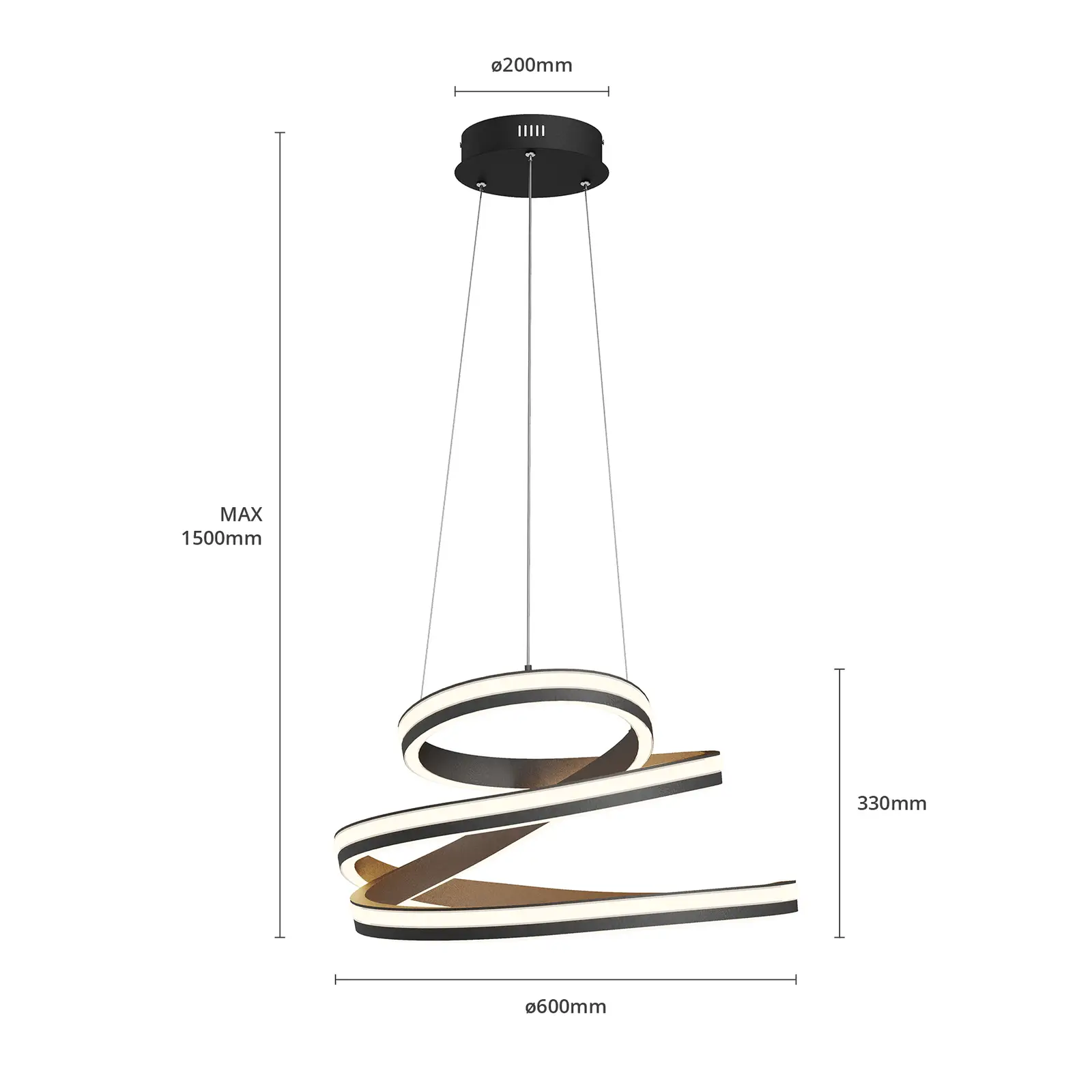 Lucande Emlyn LED pakabinamas šviestuvas, 60 cm