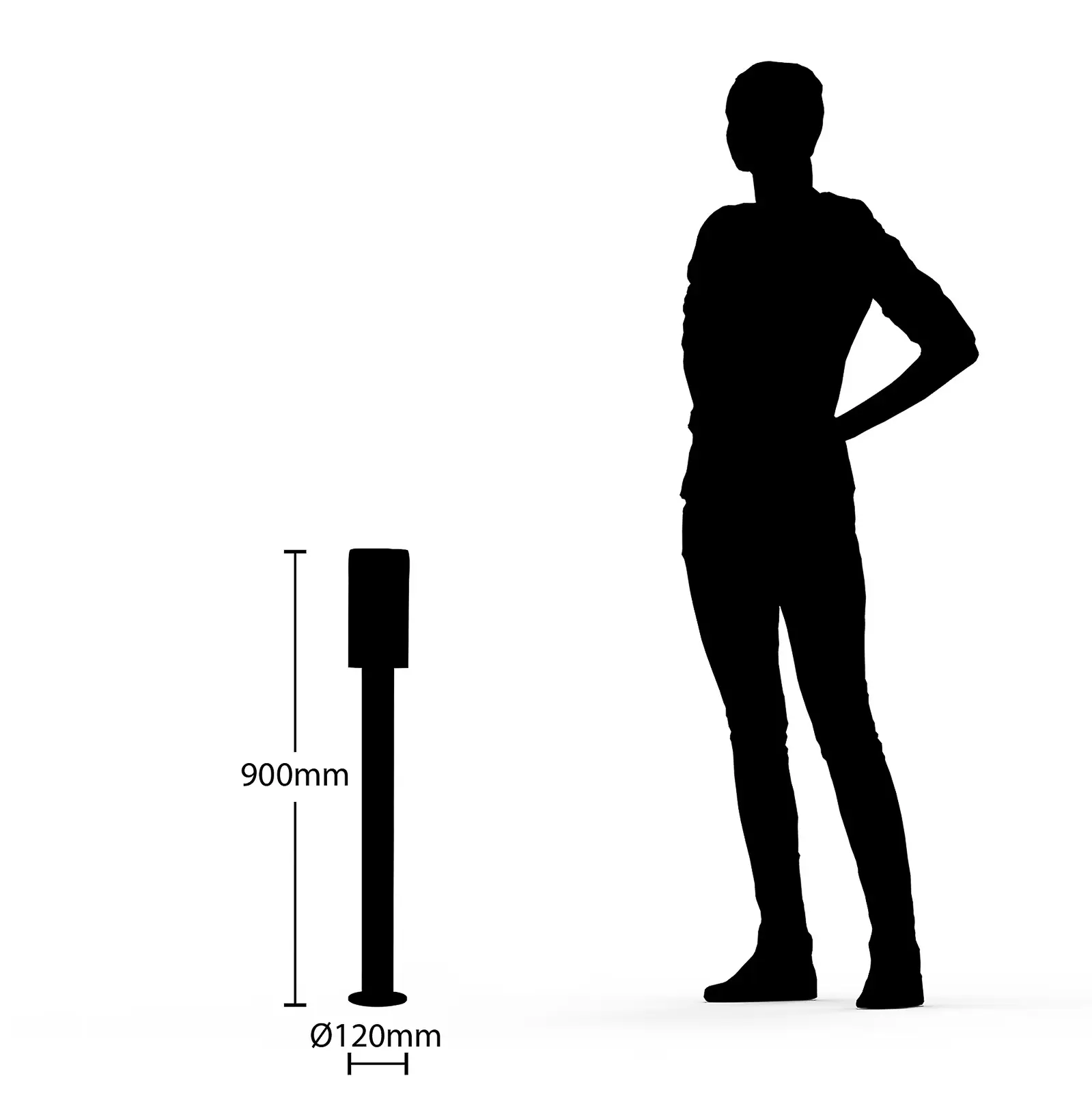 Lucande Kelini tako šviesa, 90 cm, tamsiai pilka