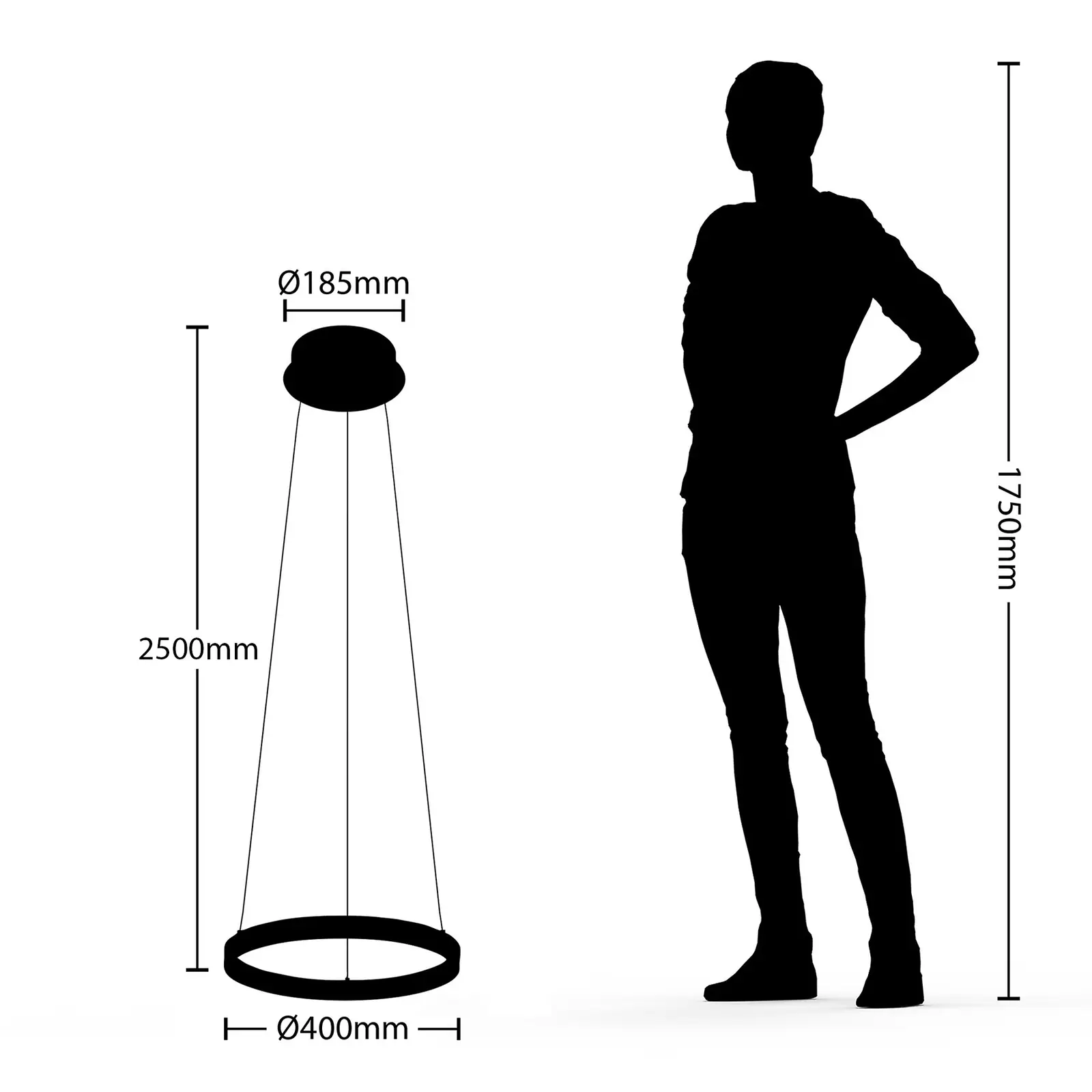 Archchio Albiona LED pakabinamas šviestuvas, 1 žiedas, 40 cm